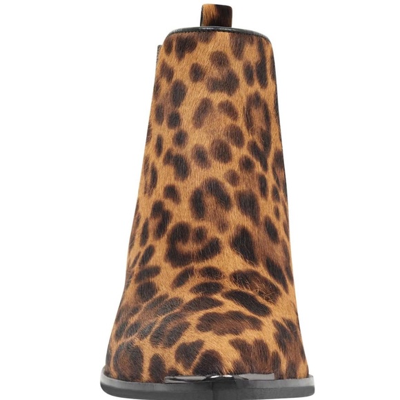 MARC FISHER Mlyardly Leopard Calf Hair Chelsea Leather Pointed Toe Ankle Boots 5 - Picture 4 of 10